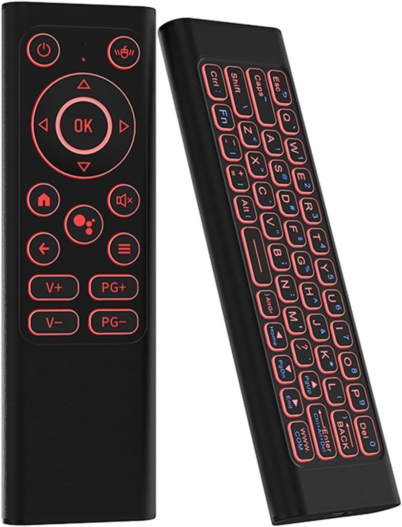 iPazzPort Air Mouse & PC Remote Keyboard: Bluetooth & 2.4G Backlit, Rechargeable Aluminum Alloy Design, Compatible with Laptop, Android TV Box, HTPC