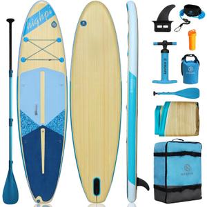 Highpi Inflatable Stand Up Paddle Board for Youth and Adults Wide Sup with Premium Accessories, Blow Up Paddleboard for Surfing, Fishing, Yoga & More