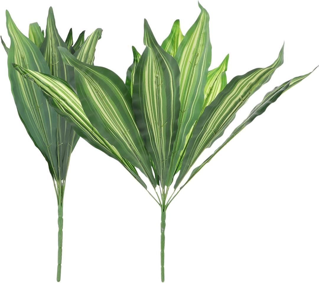 Healifty 2pcs Lifelike Snake Plant Faux Plants Artificial Potted for Home Decor Indoor Outdoor