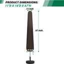 Patio Umbrella Cover Waterproof Outdoor Umbrellas Protective Garden Market Parasol Cover With Zipper and Rod (Brown, Fit 6-9ft)
