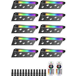 5W RGB Retaining Wall Lights,7 inch LED Hardscape Lighting,Color Changing Low Voltage Landscape Lights,12V Step Lights Outdoor Waterproof Patio Walls Stairs Lighting,12-Pack with Connectors