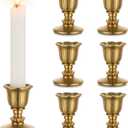 Vintage Candlestick Candle Holders Brass - Romadedi Taper Gold Candle Stick Victorian Style for Table Centerpiece Wedding Reception Festive Christmas Mantel Decoration or Home Decor Set of 6