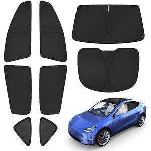 T TGBROS Window Shades for Tesla Model Y 2020-2024 Windshield Side Rear Window Full Set Blackout Shades for Model Y Accessories Foldable Privacy Window Cover 8PCS(Not for Juniper)