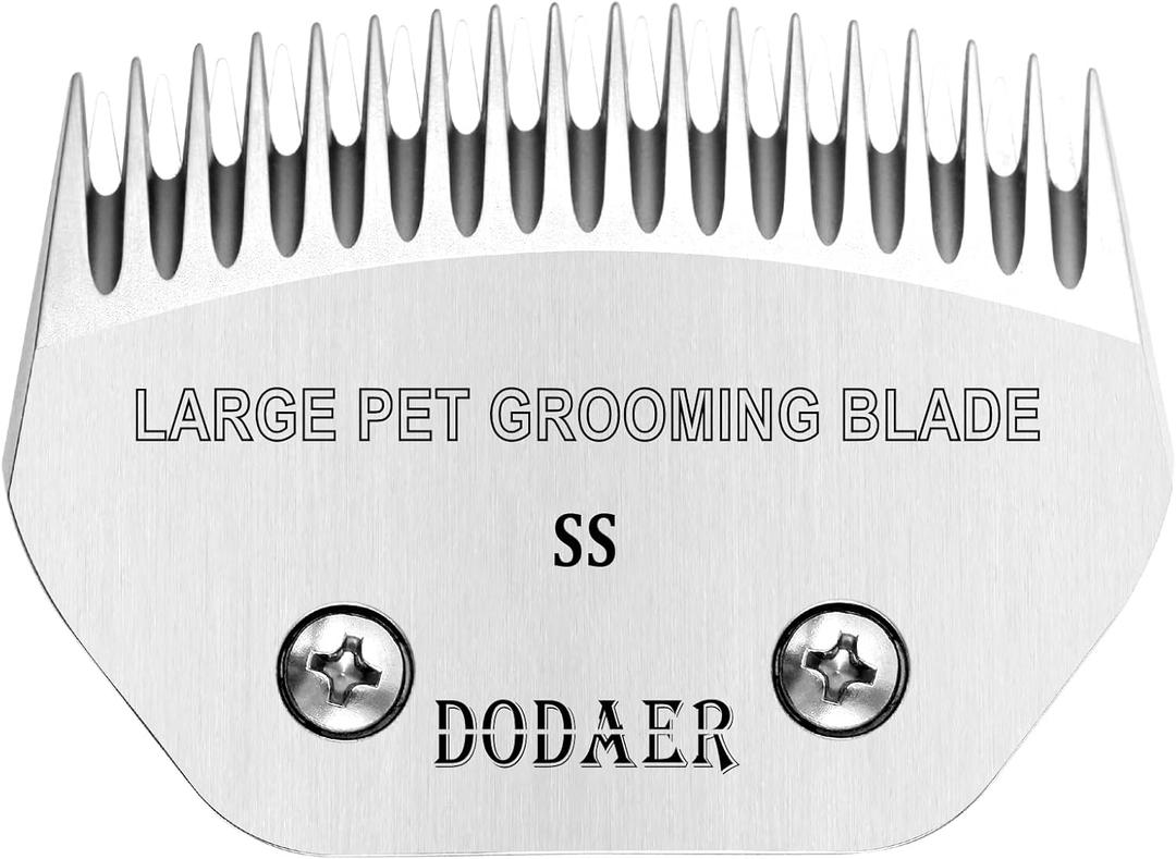 Large Detachable Pet Dog Grooming Steel Blade,Compatible with Andis Super Blending,Oster A5,Wahl KM10 Series Clippers for Large Dog,Horses,SheepCut Length 1/50" (Silver)