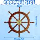 Tatuo 2 Pcs Ship Wheel Wall Decor Pirate Party Decorations Thin Flat Wooden Nautical Wall Art 2d Wood Beach Boat Cruise Ship Steering Wheel for Home Bedroom Decor(18 Inch)