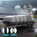 KAKIT Boat Cover, 1400D Waterproof Cover (25'-28'Long, 102" Wide, Gray)