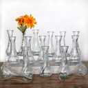 Sandraheer Glass Bud Vases in Bulk Set of 16, Small Glass Vases for Flowers， Mini Clear Bud Vases for Centerpieces Vintage Vases for Wedding Home Table Decorations