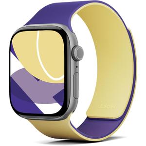 MOFT Snap Duo Watch Bands Compatible with Apple Watch, Quick Magnetic Wear, Duo-Color Design & Soft Silicone, iWatch Bands for Ultra 3/2/1, Series 11/10/9/8/7/SE/6/5/4/3/2/1, 38/40/41/42/44/45/46/49mm (Strike Yellow x Poise Purple)
