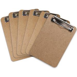 Mini Clipboard 6" x 9" (Set of 6) Memo Clipboard | Small Clipboards 6x9 with Low Profile Clip, Mini Clipboards 6x9, Little Clipboards Half Size | Office, Teacher, Classroom & Back to School Supplies