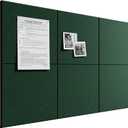 Bumusty Large Cork Board 36" x 24" Alternative - 6 Pack Felt Wall Tiles with 40 Safe Removable Adhesive Tabs, 30 Pushpins, Cork Boards for Walls Pin Board Bulletin Board Office Decor (Pine Green)