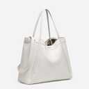 NEWBELLA Tote Bag for Women, Vegan Leather Crossbody Shoulder Bag, Top Handle Satchel Purse for Work, Travel, Daily Use (White-Large)