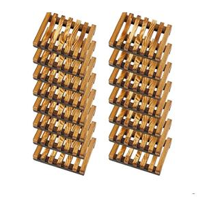 Jiozermi 15 PCS Wooden Soap Dish for Bar Soap, Bathroom Wooden Soap Bar Holder for Shower, Wood Soap Tray Saver for Bathroom, Kitchen