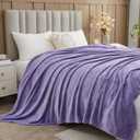 NEWCOSPLAY Super Soft Throw Blanket Lavender Premium Silky Flannel Fleece Leaves Pattern Lightweight Bed Blanket All Season Use Lavender, Throw(50"x60")