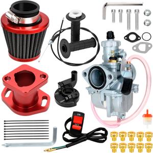 FVRITO VM22 26mm Carburetor Throttle Assembly Main Jets Kit for Predator 212cc 224cc 196cc Non Hemi Coleman CT200U BT200X Mini Bike KT196 Go Kart 6.5HP GX160 Clone Engine Baja MB200 Performance Parts