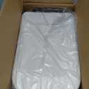 Cesun Small Bathroom Trash Can with Lid Soft Close, Step Pedal, 6 Liter / 1.6 Gallon Stainless Steel Slim Garbage Can for Bedroom, Diaper Waste Basket with Removable Inner Bucket (White)