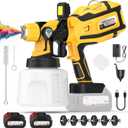 Paint Sprayer, 700W Cordless Electric Spray Paint Gun with 1400ml Container, Easy to Clean, 24000mAh Battery, LED Light, 3 Modes & 6 Nozzles, Paint Sprayer for House Painting Fence Wall Cabinet & DIY