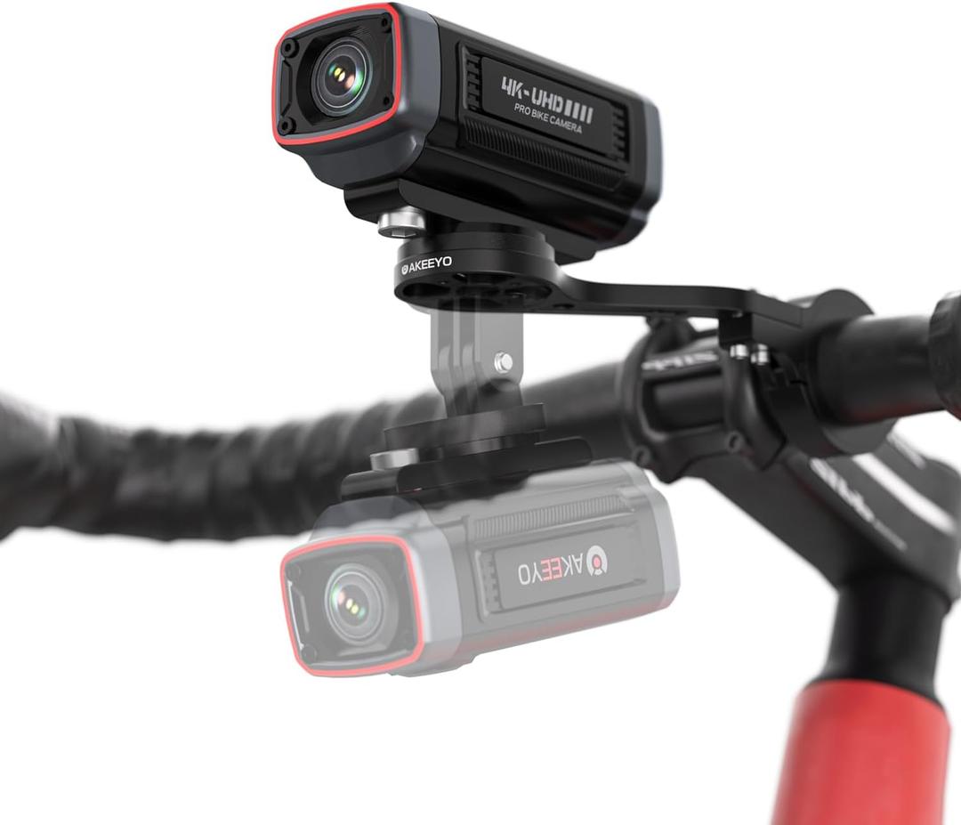 AKY-710S Bike Camera with Mount, 4K 28fps, 2K 55fps, Wide-Angle 142°, IP67, 5MP, Loop & Emergency Recording, Parking Monitor, Bicycle, Outdoor Sports, Rechargeable, GPS, 64GB Card Included
