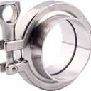 DERNORD Stainless Steel Tri-clamp (Tri-clover Clamp) + 2 Pcs SUS304 Sanitary Pipe Weld Ferrule + FKM Gasket (2.5 Inch)