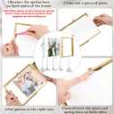 Fainne 5 Pack 8''x10'' Gold Floating Frames Metal Glass Floating Picture Photo Frames Vertical Tabletop Display for Wedding Valentine Pictures Photos Desk Souvenir Decor
