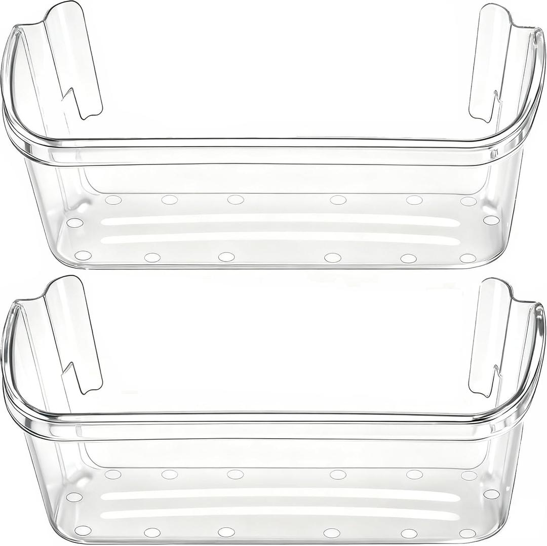 240363702 Refrigerator Door Bin Shelf Replacement for Frigidaire fridge | Refrigerator Bottom Side Door Bin Replace 240363704 240363705 240363708 by Fetechmate, 2 pack ABS, Durable and Stable
