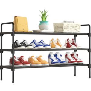Kitsure Shoe Rack for Closet, Sturdy and Long-Lasting Shoe Shelf, Shoe Rack for Entryway, Personalized DIY Shoe Organizer, Shoe Rack Organizer for Space-Saving, 36.2" x 11.8" x 23.6", Black