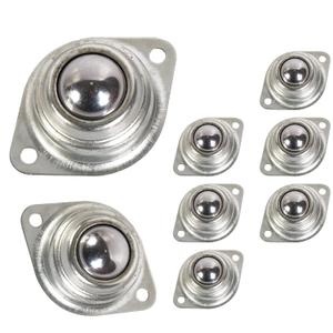 HLMOptimo 1 Rolling Ball Transfers 8 pcs, Universal Transfer Bearings of 400 Lbs Load Capacity, Two-Hole Flange Mounted Roller Bearings for Conveyor Transmission Furniture Wheelchair