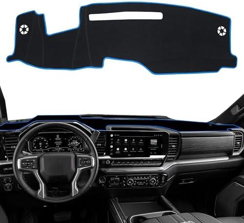 Dash Cover for 2022-2024 2025 Chevy Chevrolet Silverado/GMC Sierra 1500 Accessories Dashboard Cover Mat for 2024 2025 Silverado & Sierra 2500HD 3500HD Center Console Sunshield Carpet Protector Pad