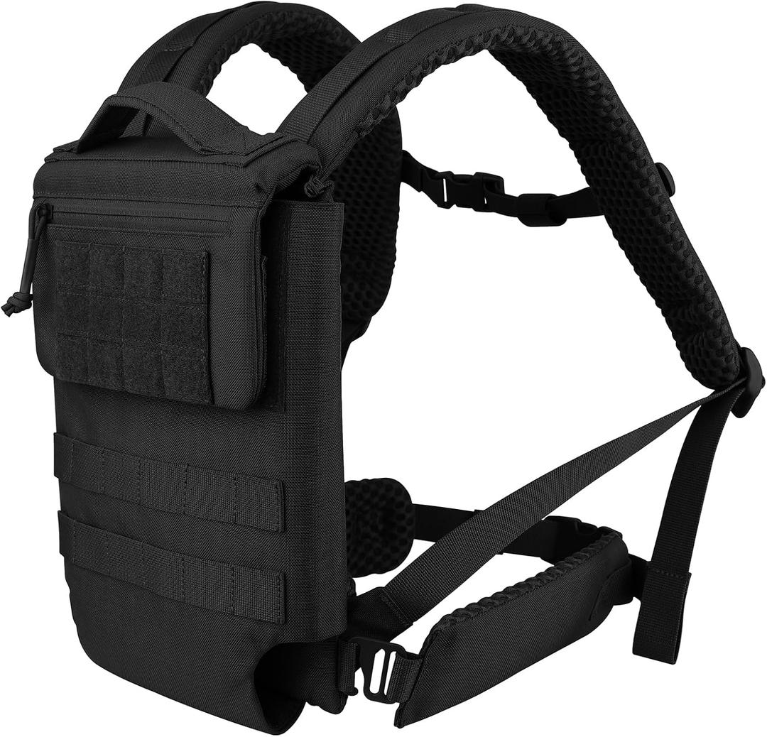 PETAC GEAR Upgraded Weighted Backpack Rucking Backpack for Weight Plates/Honeycomb Breathable fabric/Belt support/Back support platform (BK)