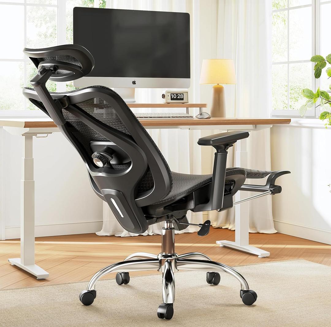 Ergonomic Office Chair, Comfort Mesh with Adjustable Lumbar Support, SGS Class 4 Gas Cylinder Certification Upgraded Black (Pro(adjustable Lumbar Support))