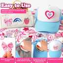 NICEVINYL Pink Iron on Patches for Girls: 60PCS Girly Random Embroidery Patches for Backpacks Clothing Hats Jackets Pants Decor - Assorted Cute Sew on Appliques for DIY Accessories