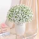 MARTINE MALL 36 Pcs Babys Breath Artificial Flowers, White Baby Breath Flowers Artificial Bulk Real Touch Fake Babys Breath Flowers Faux Gypsophila for Wedding Party Home Floral Arrangement Decor