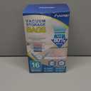 16 Pack Vacuum Storage Bags with Hand Pump, 4 Jumbo + 4 Large + 4 Medium + 4 Small Plastic Packaging Bags, 80% Space Saver Vacuum Seal Bags for Clothing, Travel Lugggage, Blankets, Comforters