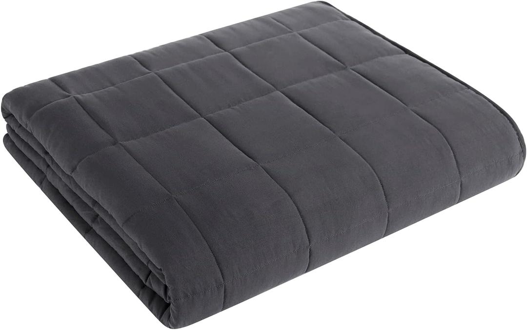 Weighted Blanket King Size (Dark Grey,80''x87'' - 25 lbs) Cooling Breathable Heavy Blanket Microfiber Material with Glass Beads for Adult All-Season Summer Fall Winter Soft Thick