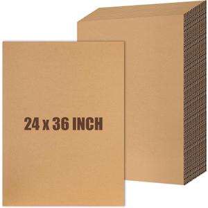 Feifeiya 15 Pack Corrugated Cardboard Sheets 24 x 36 Inch Large Flat Cardboard Sheets Packaging Inserts Flat Square Inserts for Shipping Packing Mailing Crafts