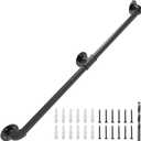 Industrial Staircase Railing, 6FT/180CM Galvanized Pipe Handrail with Wall Mount Support