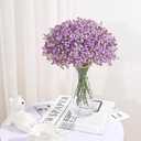MARTINE MALL Babys Breath Artificial Flowers, 10 PCS Purple Baby Breath Flowers Artificial Bulk, Fake Babys Breath Gypsophila Real Touch Faux Babys Breath for Wedding Floral Arrangement Home Decor