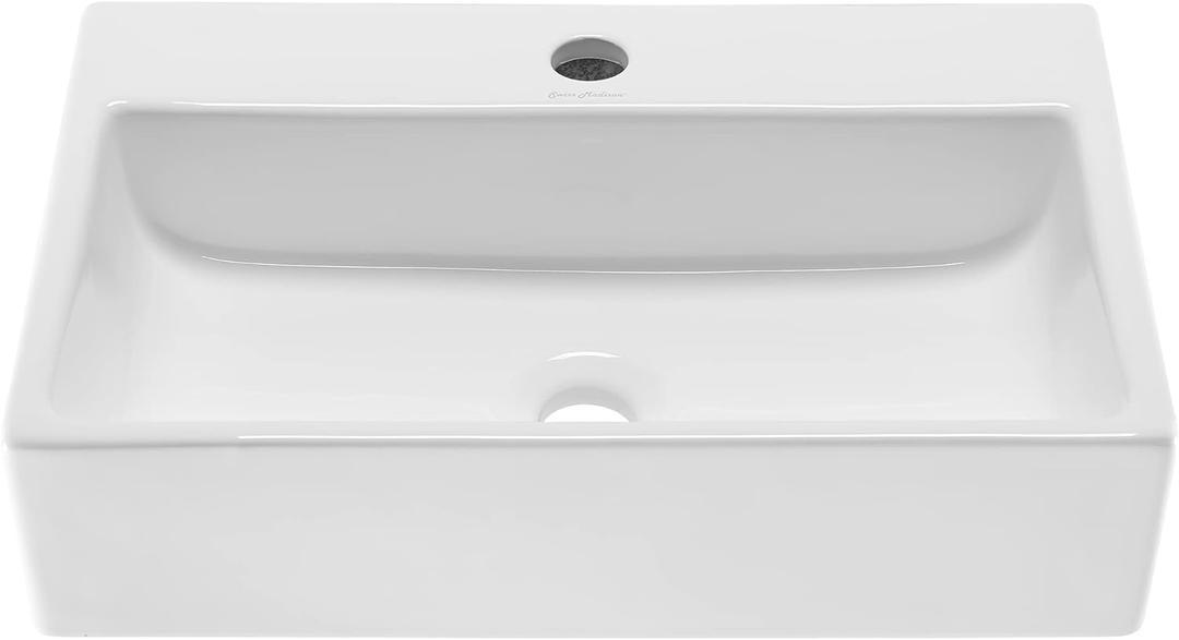 Swiss Madison SM-VS203 Claire 20" Rectangle Vessel Sink, Glossy White