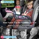 COOLBEBE Kids Travel Tray for Toddler Car Seat, 2PCS Travel Tray for Airplane, Lap Tray, Carseat Table Tray for Kids Travel Activities, Dinosaur & Pink Unicorn