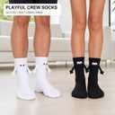 2 Pairs Magnetic Holding Hands Socks for Couples Friends Gifts