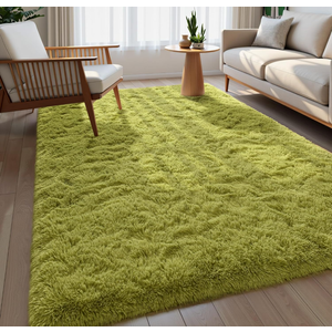 Fluffy Area Rugs for Bedroom Decor Aesthetic, 6x9 Cream White Shag Rug with Non-Slip Backing for Living Room, Soft Washable Fuzzy Carpet Modern Home Decor for Kids Nursery Girls Room