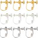 SUNNYCLUE 1 Box 30Pcs Screw Earring Clips Earrings Converter Brass Clip on Earring Backs Components Non Pierced Ears Gold Silver Clip Earring Findings for Jewelry Making Supplies DIY Crafts Women