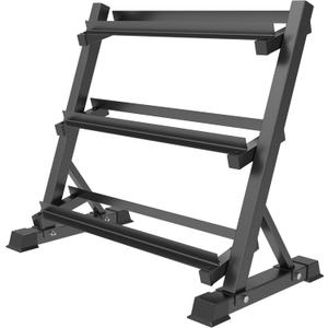 3-Tier Dumbbell Rack Multilevel Weight Storage Organizer for Home Gym, Weight Rack for Dumbbells, Kettlebells, (Rack Only)