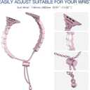 Fitlink Stainless Steel Apple Watch Band for Women, Bling Apple Watch Bands 38mm 40mm 41mm 42mm 44mm 45mm for Apple Watch Series 7 Apple Watch Series 6 Apple Watch SE Apple Watch 3 4 5 (Pink)