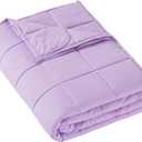 MOTRIP Weighted Blanket 7 Pounds, Soft Cooling Blanket for Hot Sleepers Full Size, Machine Washable Bed Blanket with Premium Glass Beads, 48''x72'' 7lbs Purple
