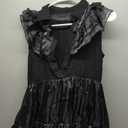 EOILFM Halloween Black Gothic Dress Costume Cosplay Girls Dress Up Outfit with Belt Party Show for Kids (Girls-XXL(11-12 Years))