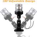 Marinexplore Boat Anchor Light, White LED Stern Light for Boat - 3 Nautical Mile Bimini Top - Pontoon - All Round - 1224V, 6''