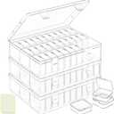 DILIBRA Bead Organizer Box, 93Pcs Small Bead Storage Containers Plastic Cases with Hinged Lid, Rectangle Clear Diamond Painting Storage Containers for Jewelry, DIY Crafts, Bracelet, Seeds, Nail