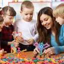 TOMYOU 200 Pieces Building Blocks Kids STEM Toys Educational Discs Sets Interlocking Solid Plastic for Preschool Boys and Girls Aged 3+, Safe Material Creativity