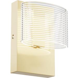 URSOLA Wall Sconce LED Wall Lamp with Oval Linear Sleek Lampshade 110 Volt Hardwired Wall Light 4000K Sconces Wall Lighting (Gold)