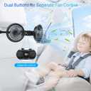Rechargeable Car Fan for Backseat with Car Charger, 360 Rotatable 4000mAh Battery and USB Dual Power Car Fans, Strong Wind Air Circulation Fan with Adjustable Clip for Vehicles SUV RV Baby